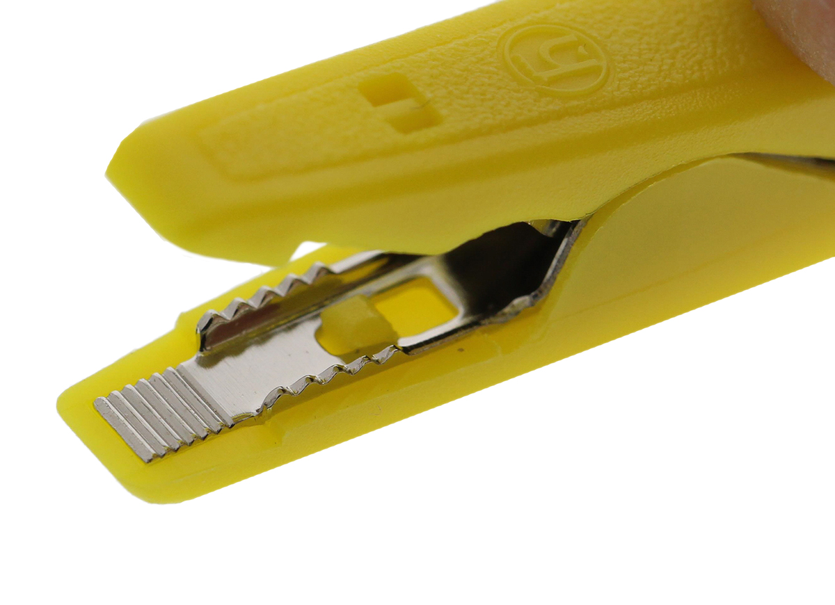Hirschmann Test & Measurement Crocodile Clip 2 mm Connection, Brass, Bronze Contact, 8A, Yellow
