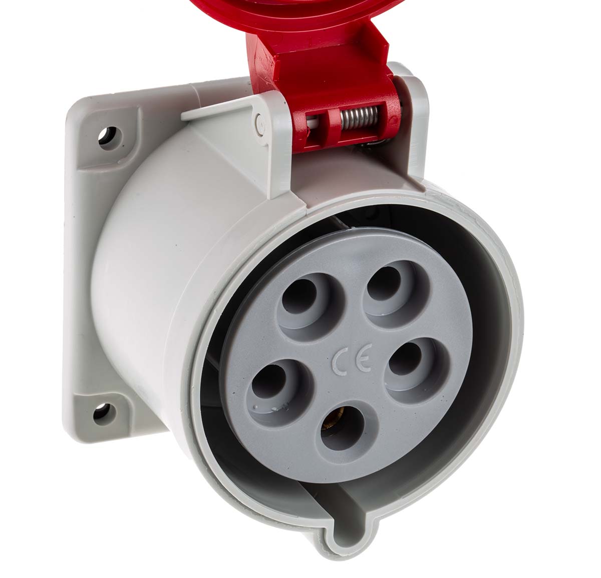 Scame IP44 Red Panel Mount 3P + N + E Industrial Power Socket, Rated At 32A, 415 V