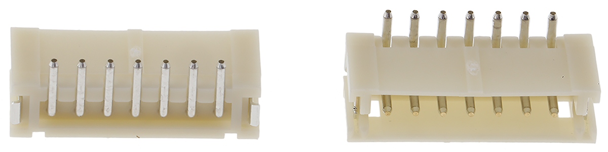JST ZH Series Top Entry Surface PCB Header, 7 Contact(s), 1.5 mm Pitch, 1 Row, Shrouded