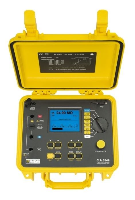 Chauvin Arnoux CA 6549 Insulation Resistance Tester, 40V Min, 5100V Max, 10000GΩ Max
