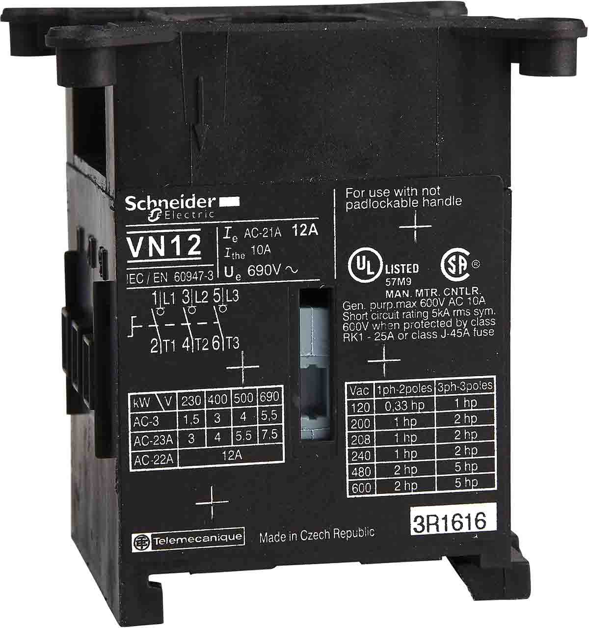 Schneider Electric 3 Pole Isolator Switch - 20A Maximum Current