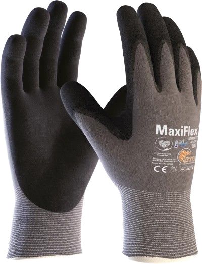 ATG MaxiFlex Ultimate Grey Nylon, Spandex Nylon, Spandex Work Gloves, Size 7, NBR Coating