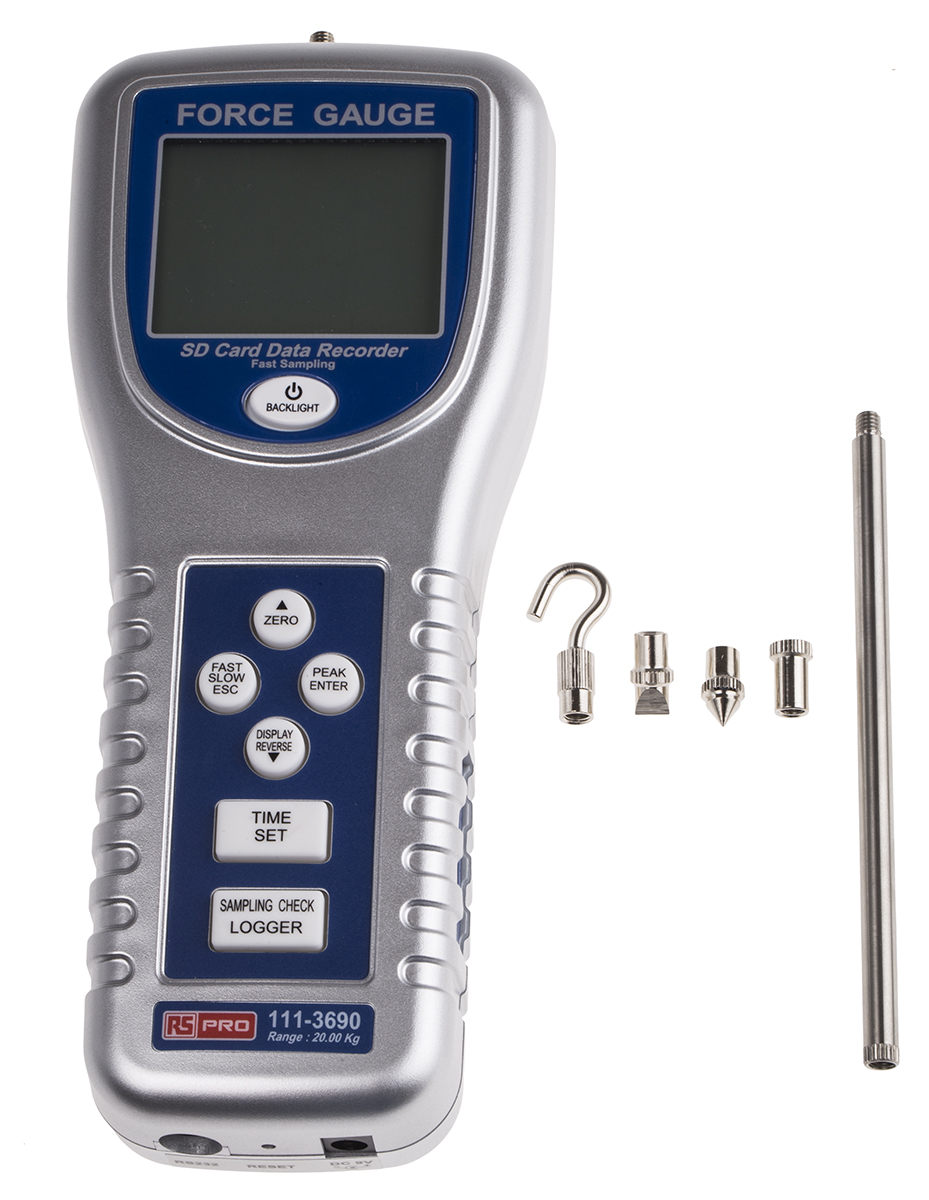 RS PRO Force Gauge RS232, USB, Range: 196N