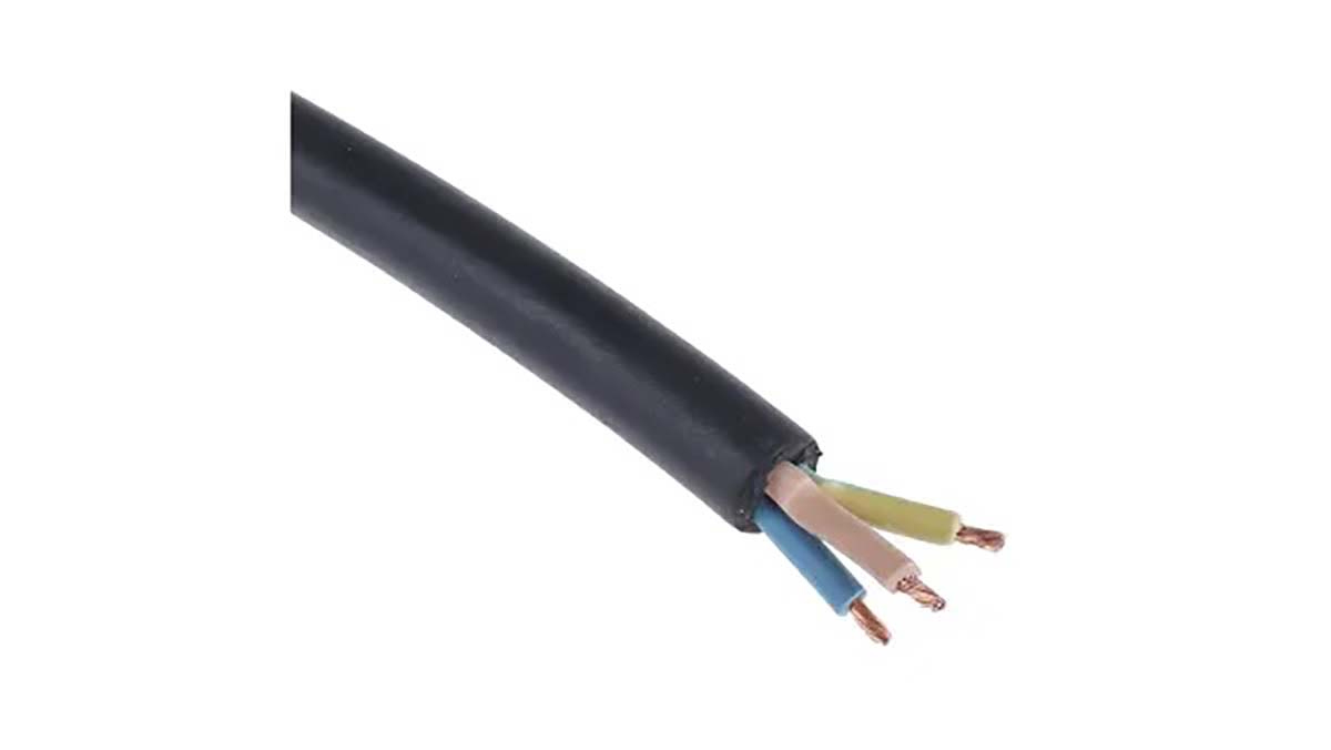 RS PRO TRS 0.75 mm² 4 Core Power Cable, H05RR-F, Black CPE, 100m