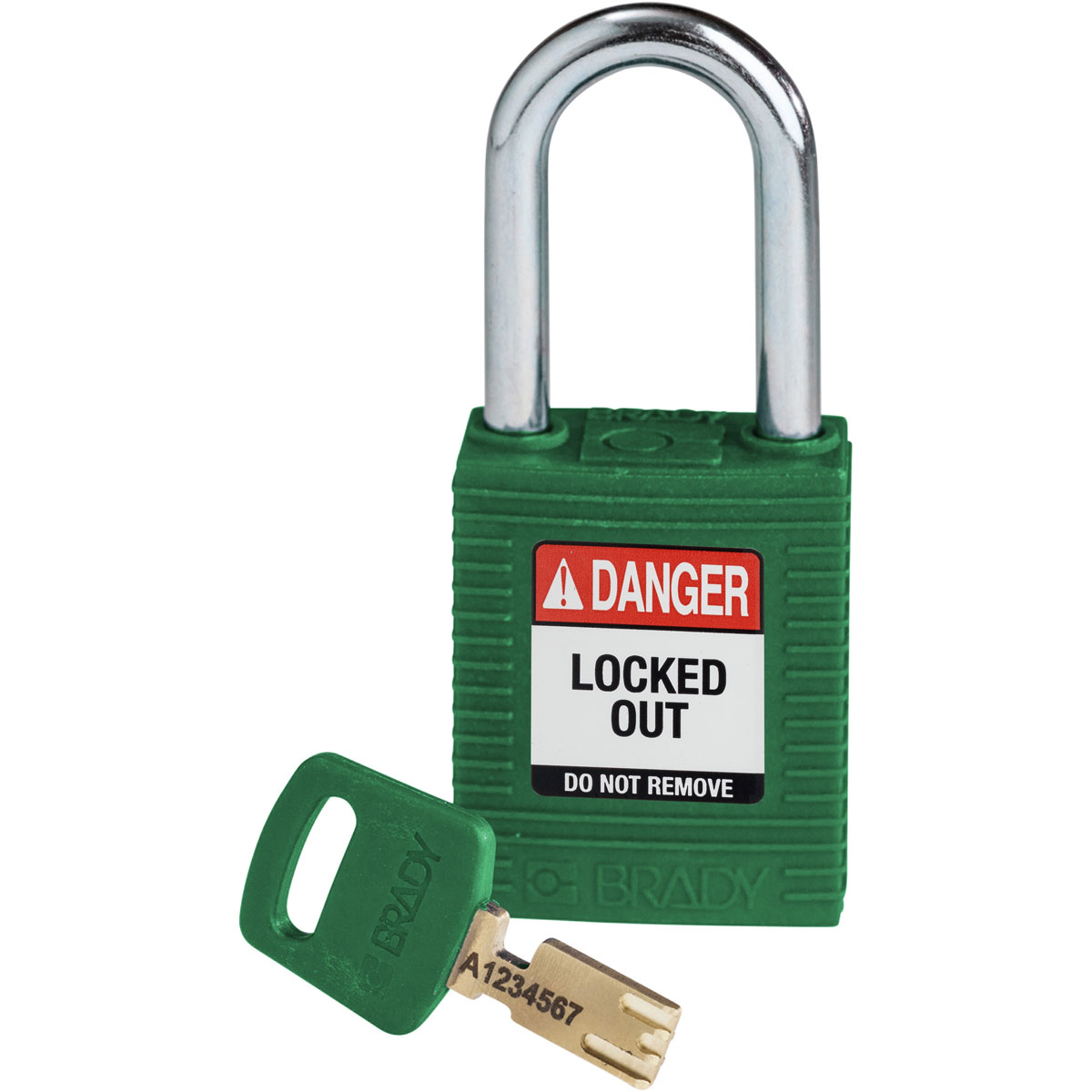 Brady LOTO-101 Key Weatherproof Nylon, Steel Padlock, 6.35mm Shackle, 38.00mm Body