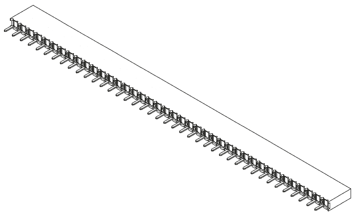 Samtec BCS Series Straight Through Hole Mount PCB Socket, 40-Contact, 1-Row, 2.54mm Pitch, Solder Termination