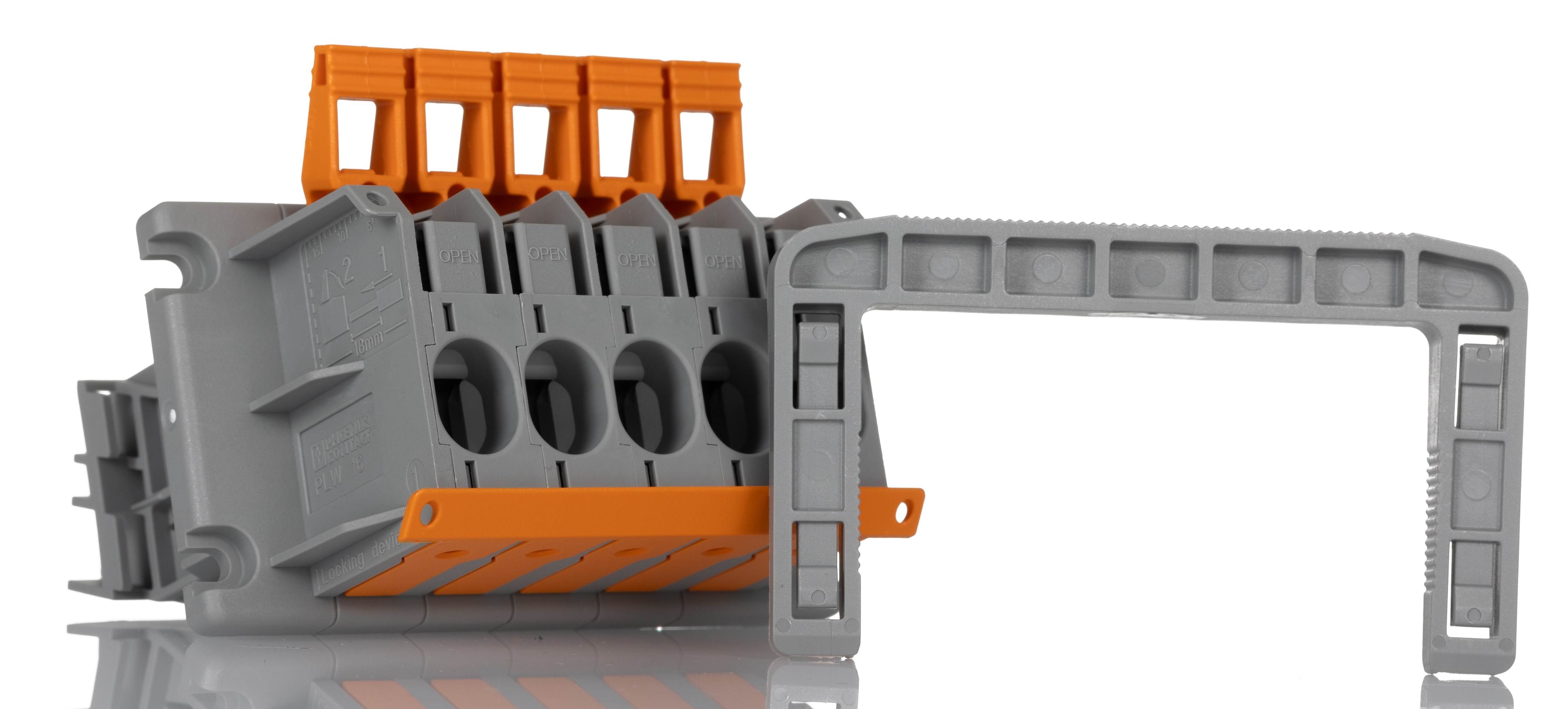 Phoenix Contact PLW 16-6/5-10 Series Feed Through Terminal Block, 5-Contact, 10mm Pitch, Panel Mount, 1-Row, Screw