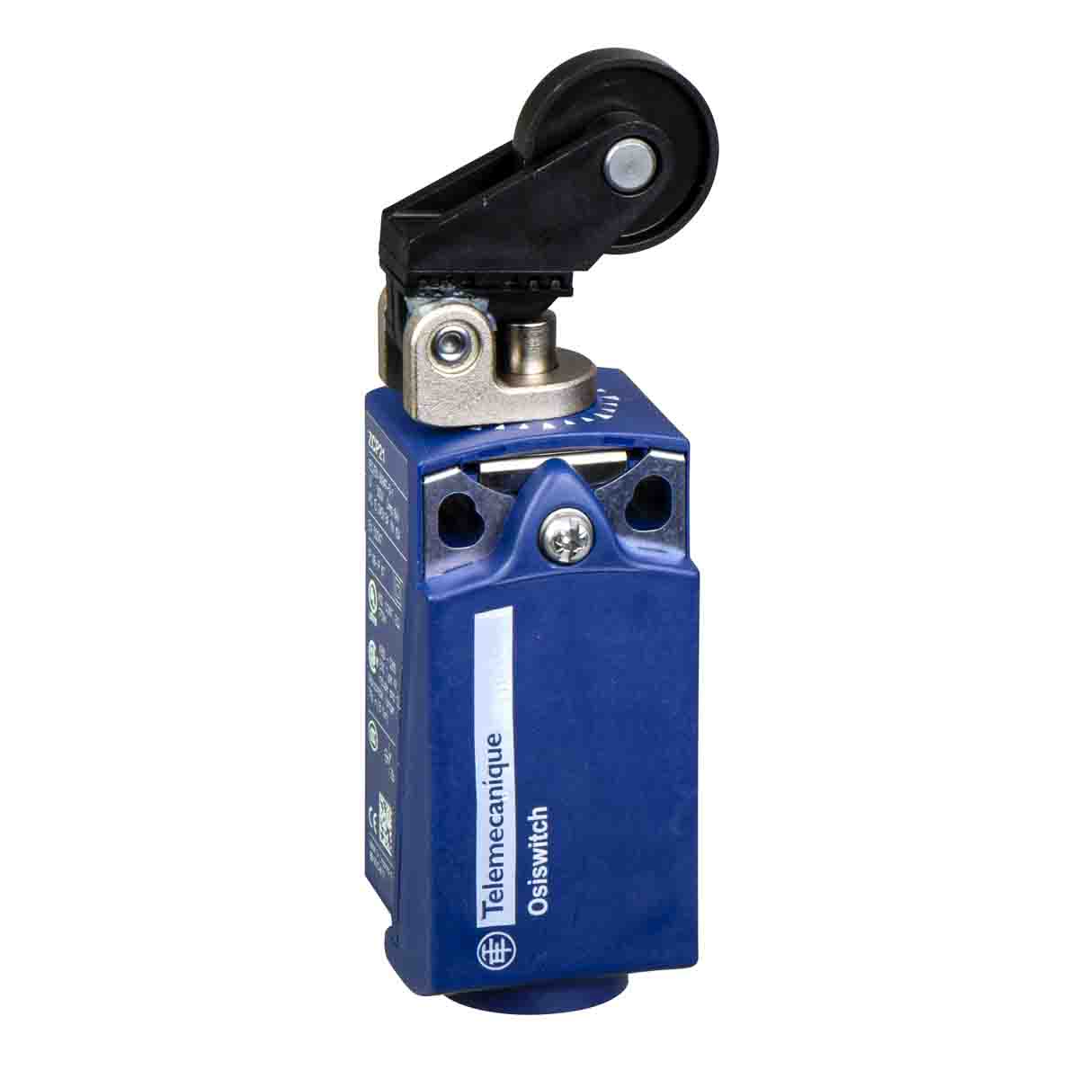 Telemecanique Sensors XCKP Series Roller Lever Plunger Limit Switch, 1NC/1NO, IP66, IP67, DPST, Plastic Housing, 240V