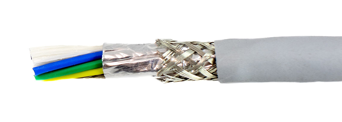 Alpha Wire Ecogen Ecocable Mini Control Cable, 10 Cores, 0.24 mm² 24 AWG, Screened, 30 m, Grey Modified Polyphenylene