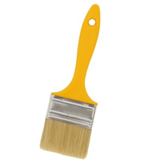 E-Pro Durable Plastic Ergonomic Handle Corner Flat Paint Brush 2.5 Inches 14.5 cm Wide Solvent Resistant Easy Clean Non Angled