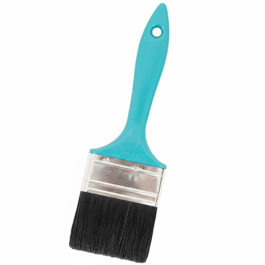 E-Pro 1.5 Inch Flat Oil Paint Brush Synthetic Bristles with Durable Plastic Handle 9.5 cm Wide