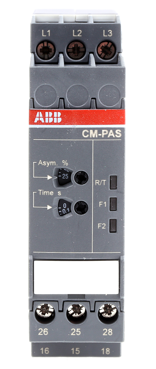 ABB Phase Monitoring Relay, 3 Phase, DPDT, 300 → 500V ac, DIN Rail