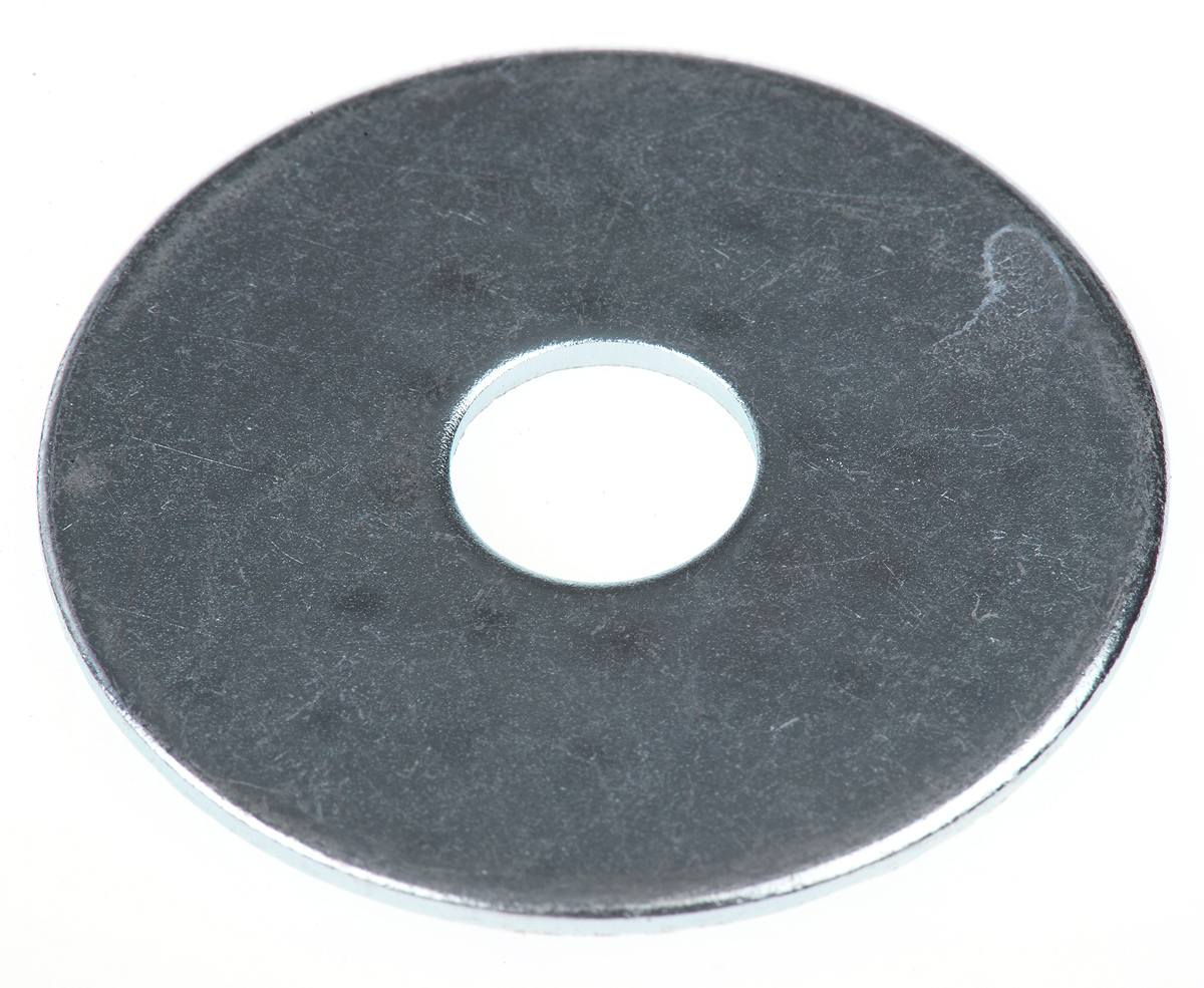 RS PRO Bright Zinc Plated Steel Mudguard Washers, M10