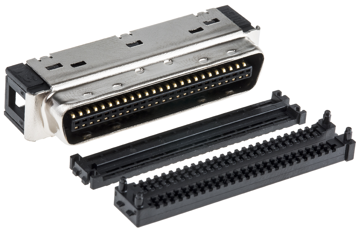 3M Male 50 Pin Right Angle Cable Mount SCSI Connector 1.27mm Pitch, IDT