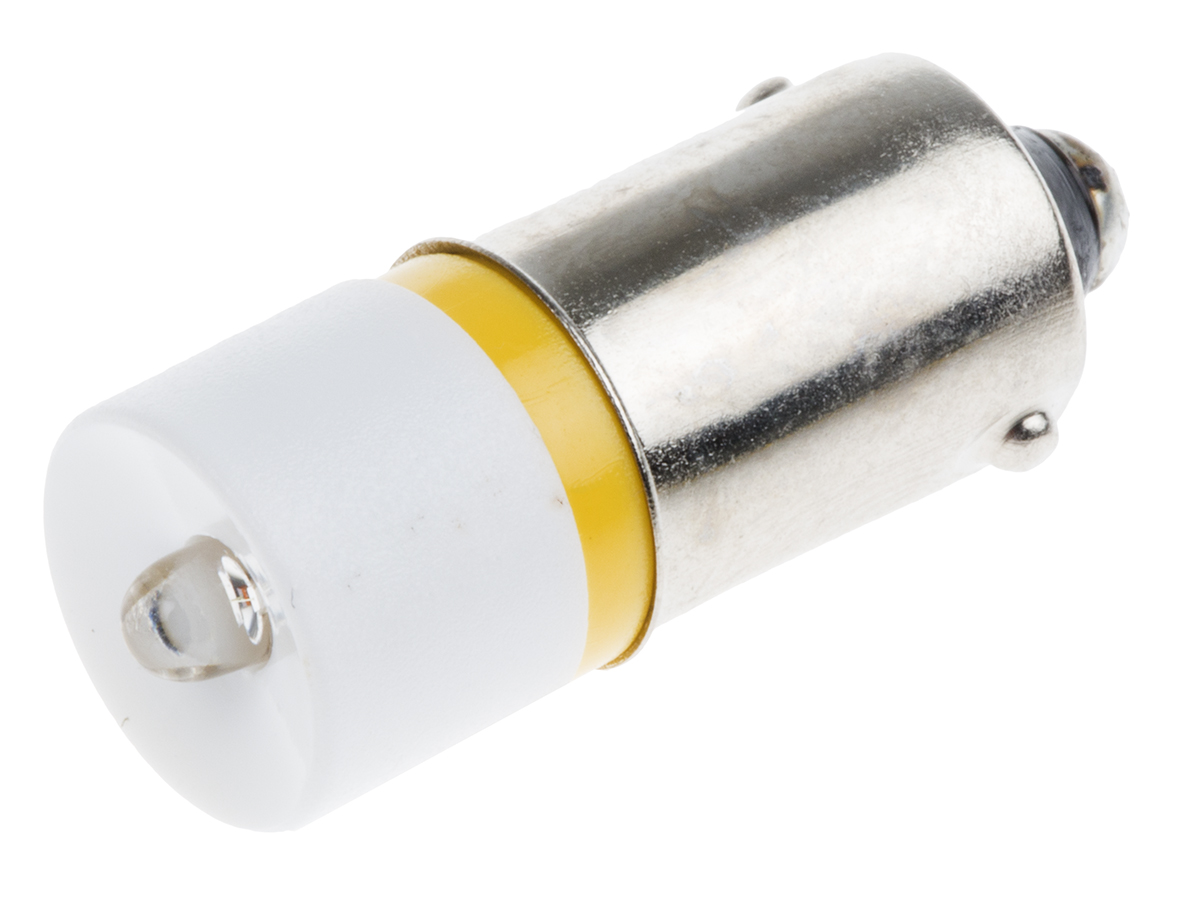 RS PRO Yellow LED Indicator Lamp, 6V ac/dc, BA9s Base, 10mm Diameter, 630mcd