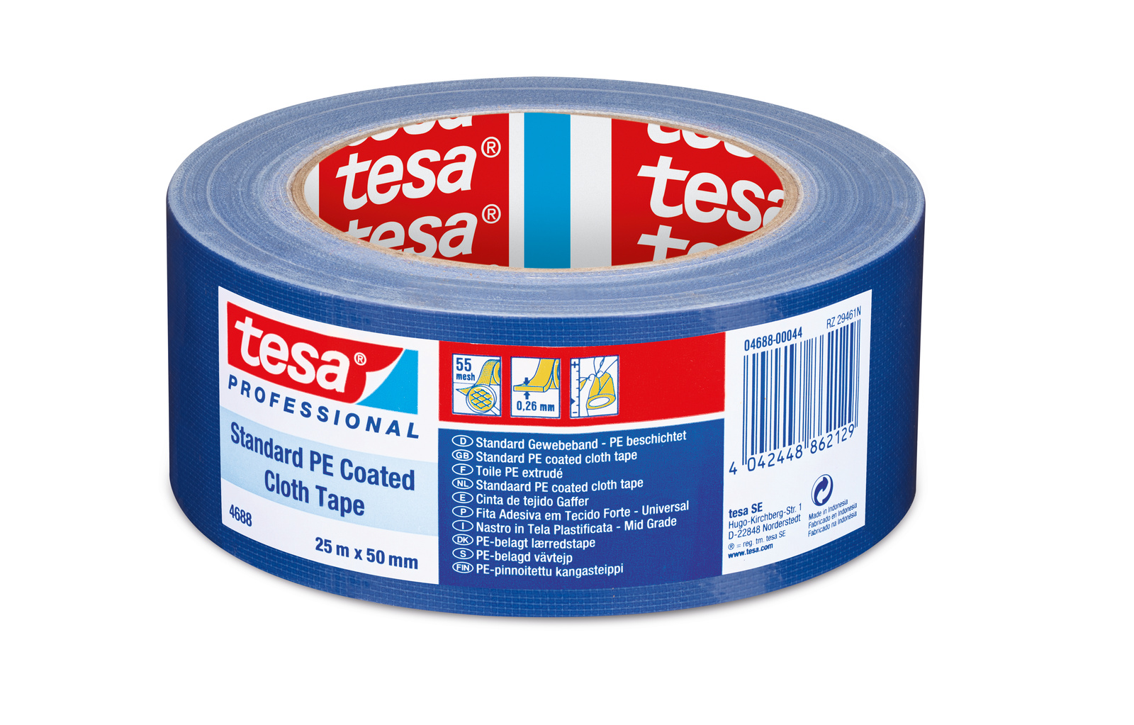 Tesa Tesa 4688 Tesa 4688 Cloth Tape, 25m x 50mm, Blue, PE Coated Finish