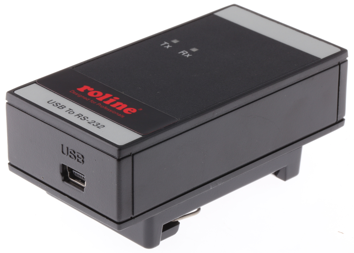 Roline RS232 USB Mini B Female to D-sub, 9 Pin Male Interface Converter