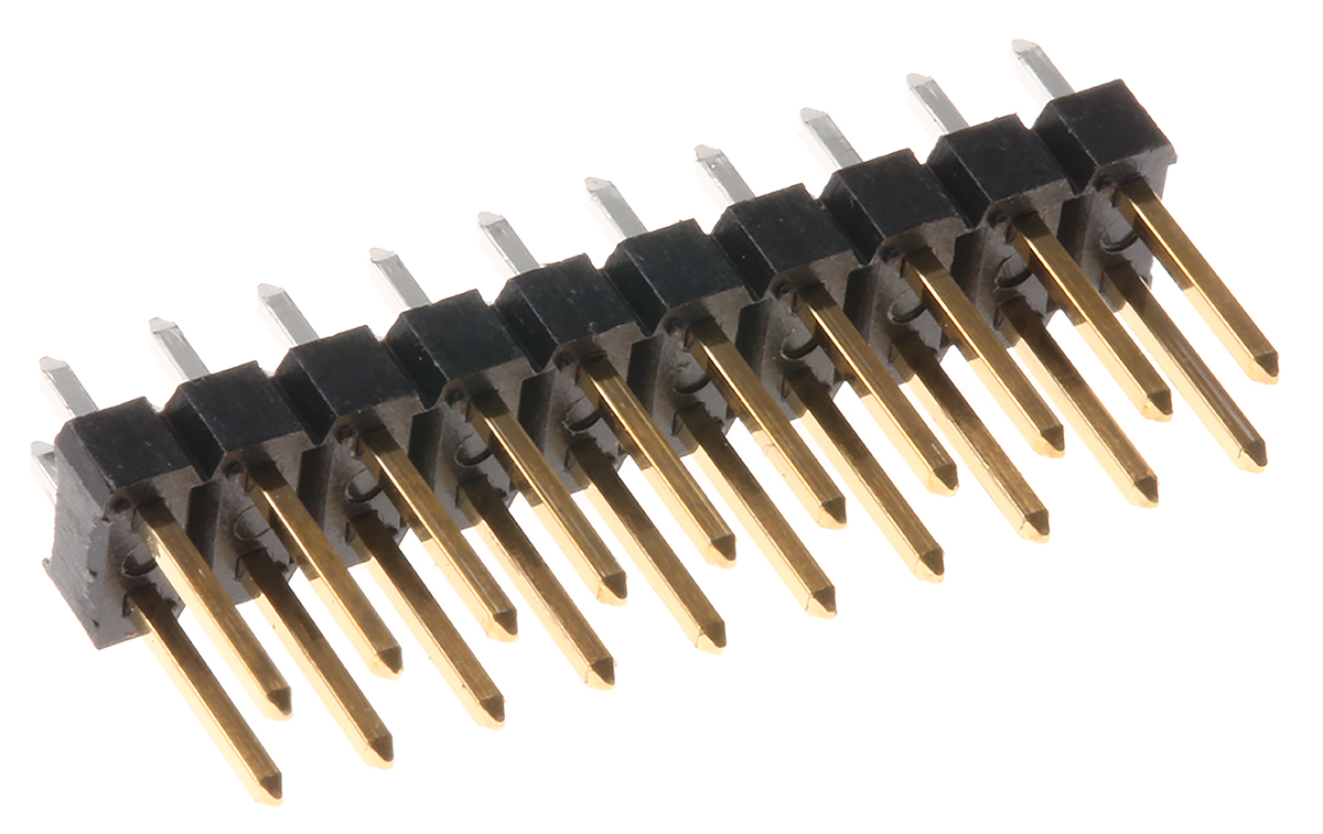 Amphenol Communications Solutions Bergstik Series Straight Through Hole Pin Header, 20 Contact(s), 2.54 mm Pitch, 2 Row,
