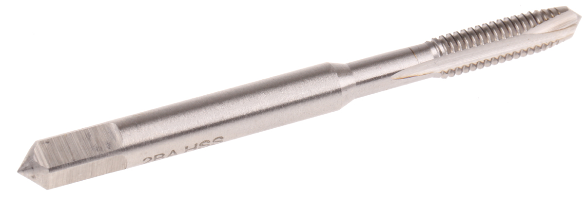 RS PRO Threading Tap HSS 1-Piece 0.81mm Pitch BA Standard Manual or machine tap 2 BA Thread