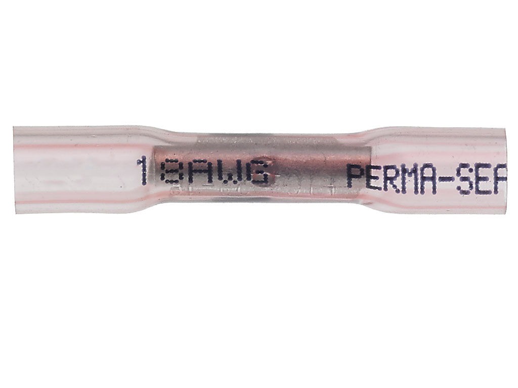 Molex, 19164 Butt Splice Splice Connector, Red, Insulated, Tin 18 → 22 AWG