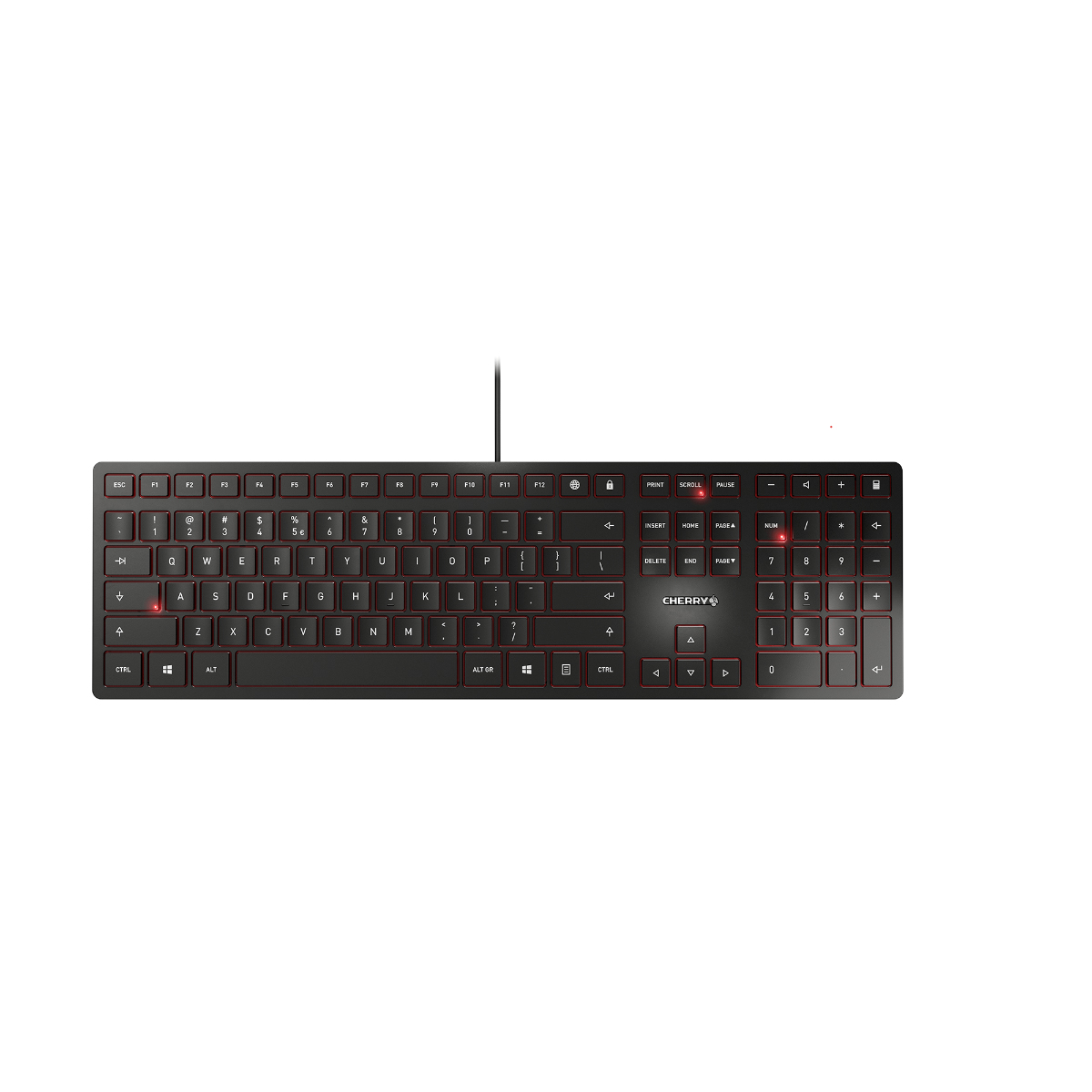 Cherry KC 6000 SLIM Wired USB Keyboard, QWERTZ, Black
