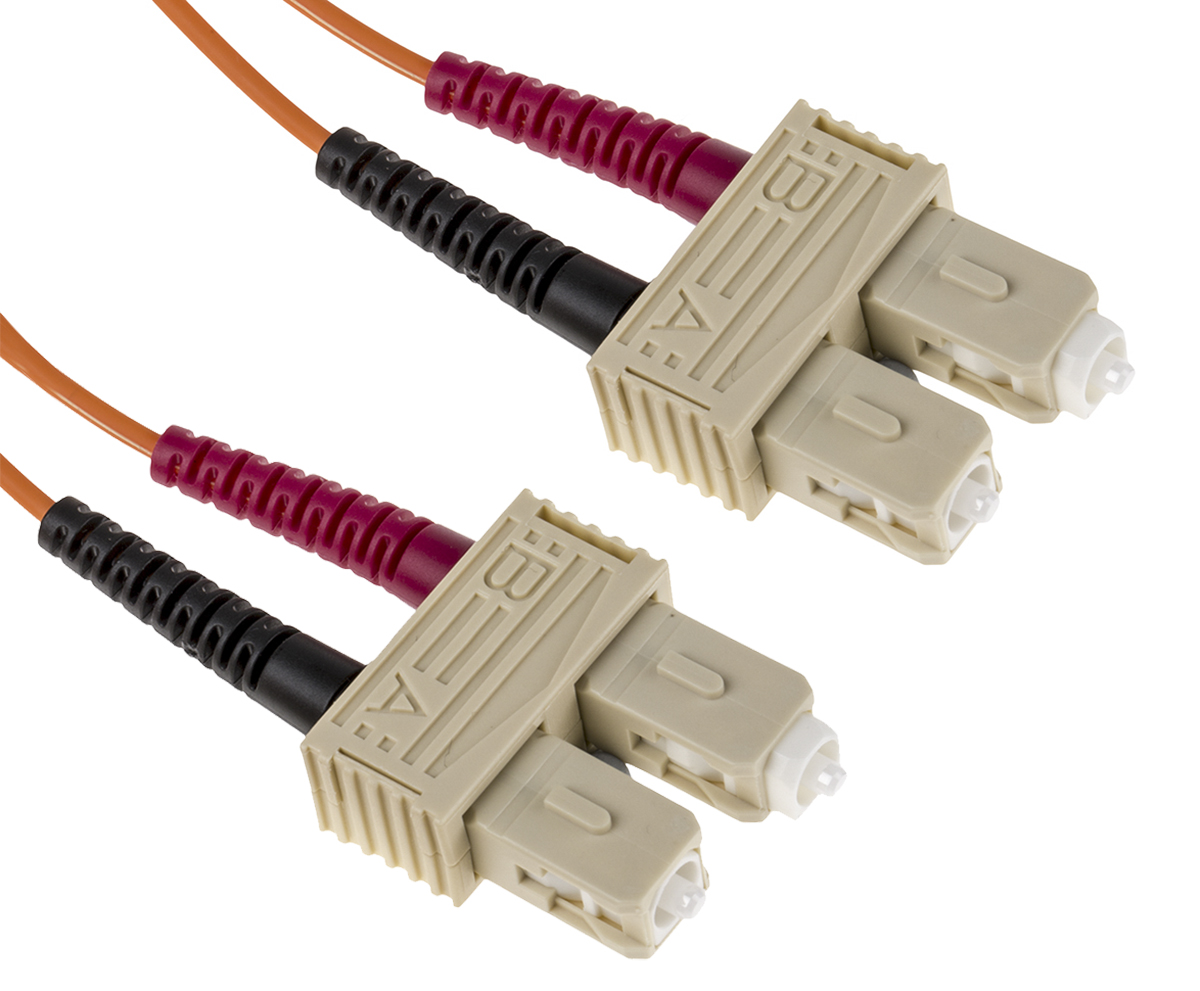 RS PRO SC to SC Duplex Multi Mode OM2 Fibre Optic Cable, 50/125μm, Orange, 5m