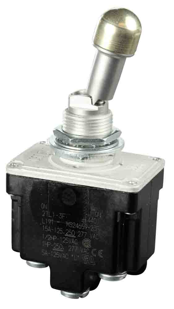 Honeywell Toggle Switch, Latching, DPDT, Screw Terminal, 28 V