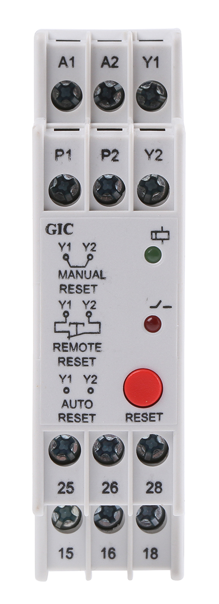 GIC Thermistor Motor Protection Monitoring Relay, 1 Phase, DPDT, 110 → 240V ac, DIN Rail