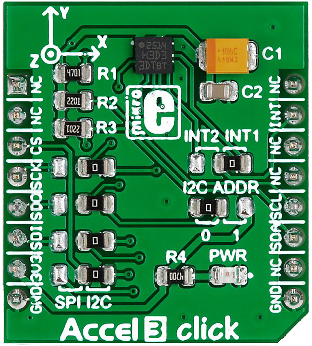 MikroElektronika Accel 3 Click Accelerometer Sensor MikroBus Click Board for H3LIS331DL