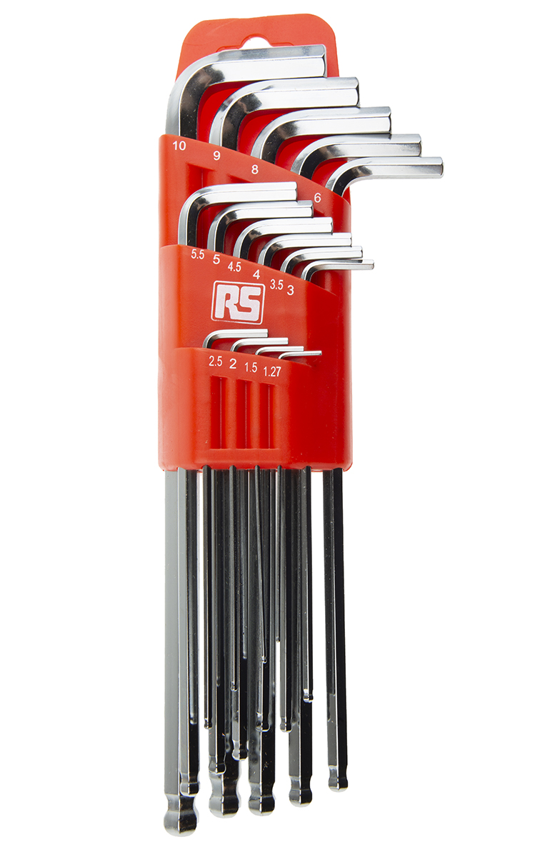 RS PRO 15 piece L Shape Metric Hex Key Set, 1.27 → 10mm