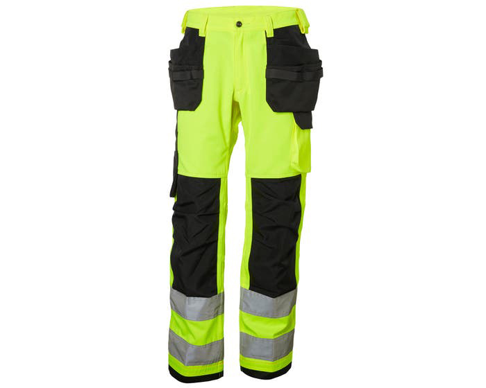 Helly Hansen Alna White, Green, Black, Yellow Hi Vis Work Trouser 36 in 36 in