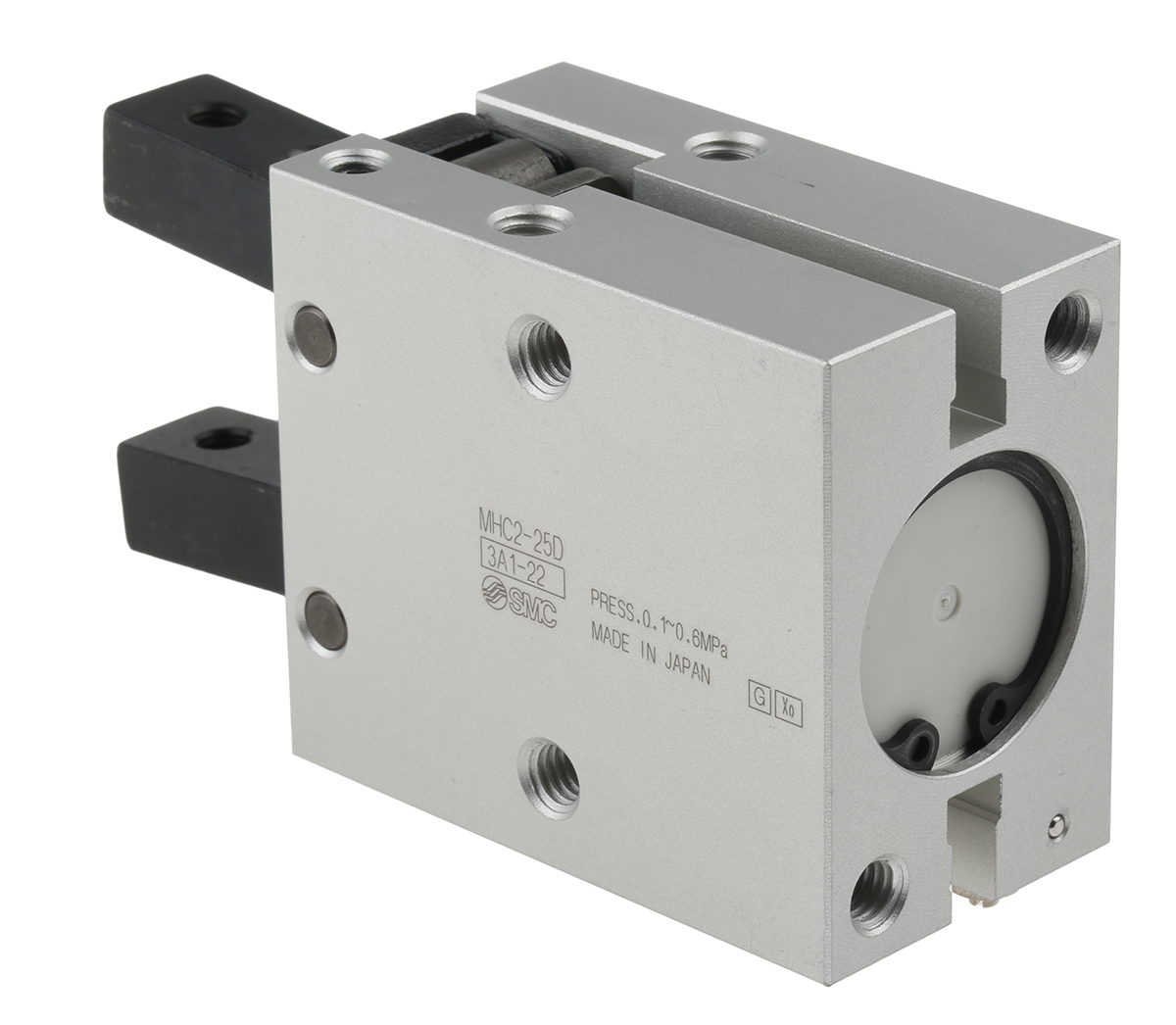 SMC 2 Finger Double Action Pneumatic Gripper, MHC2-25D, Angle Gripping Type