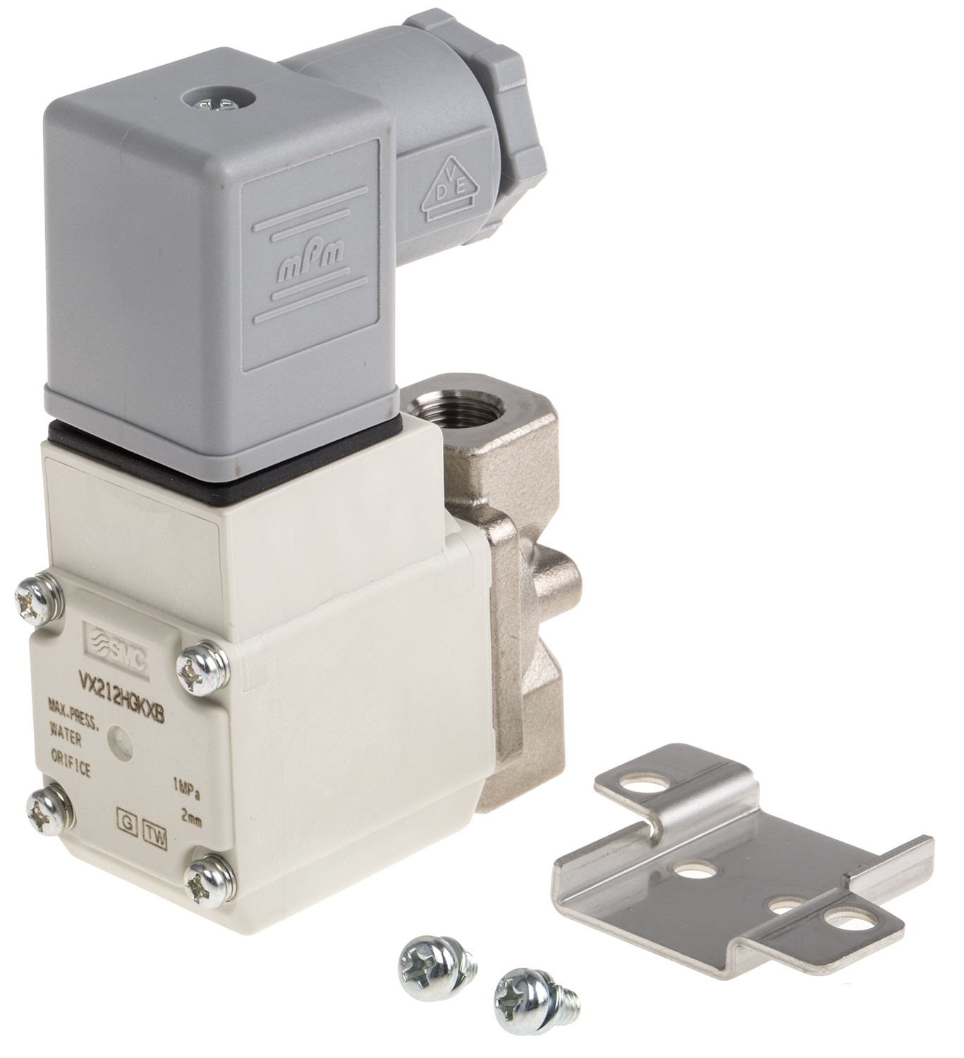 SMC 2/2 Pneumatic Solenoid Valve - Solenoid/Spring G 1/8 VX21 Series 24V dc