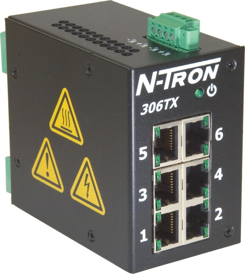 N-Tron TX Series DIN Rail Mount Ethernet Switch, 6 RJ45 Ports, 10/100Mbit/s Transmission, 10 → 30V dc