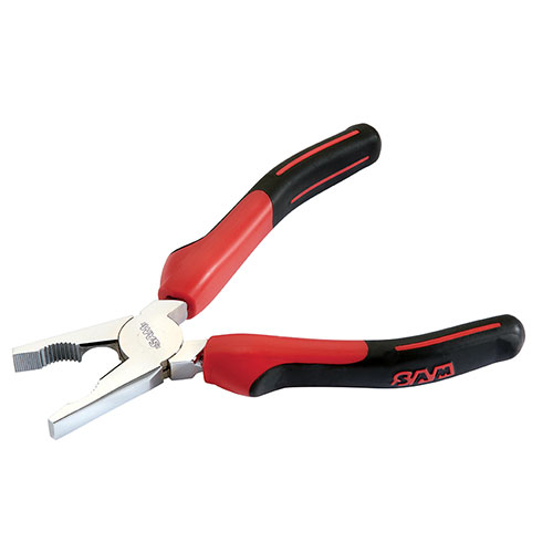 SAM Combination Pliers, 185 mm Overall, Straight Tip, 37mm Jaw