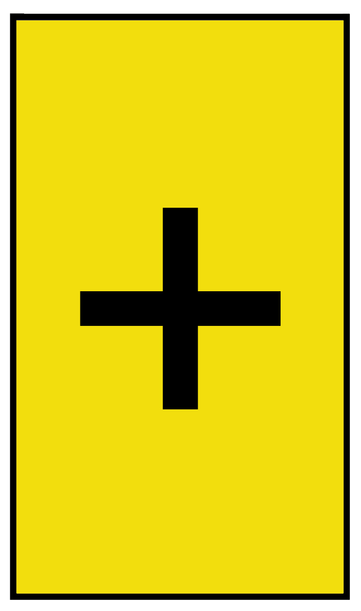 HellermannTyton Ovalgrip Slide On Cable Markers, Black on Yellow, Pre-printed "+", 1.7 → 3.7mm Cable, 901-10211