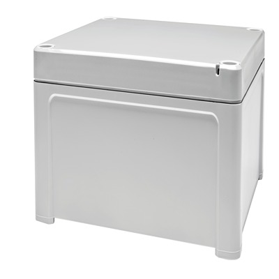 Fibox TPCM Series Light Grey Polycarbonate General Purpose Enclosure, IP65, IK07, IK08, Grey Lid, 130 x 130 x 75mm