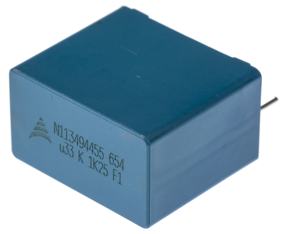 EPCOS B32654 Polypropylene Film Capacitor, 1.25 kV dc, 500 V ac, ±10%, 330nF, Through Hole