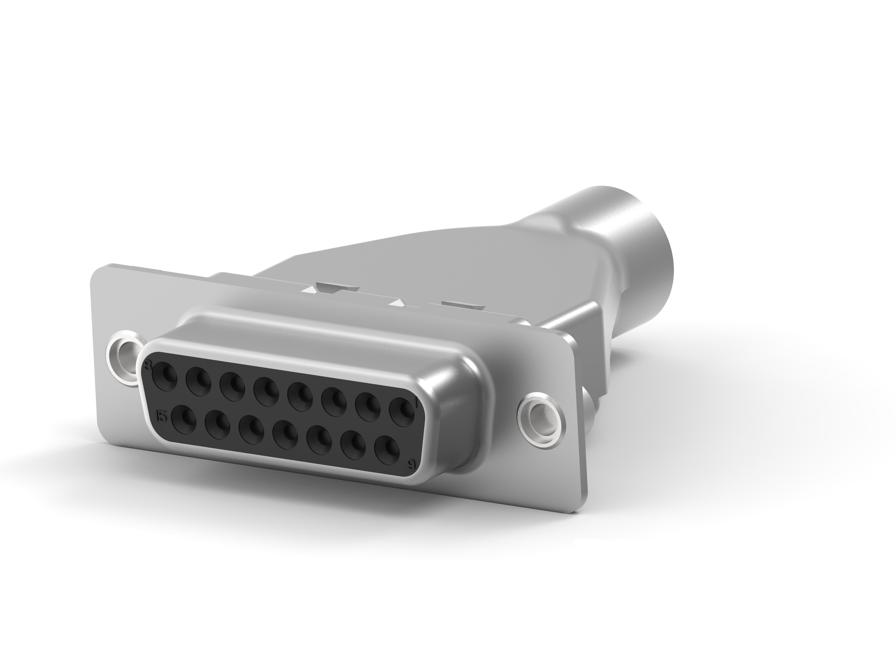 TE Connectivity AMPLIMITE 15 Way Cable D-sub Connector Receptacle, 2.74mm Pitch, with Cable Mount