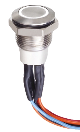 APEM Illuminated Push Button Switch, Momentary, Panel Mount, 19.2mm Cutout, SPDT, White LED, 30V dc, IP67