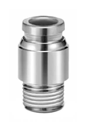 SMC KQG2 Series Straight Threaded Adaptor, R 1/8 Male to Push In 8 mm, Threaded-to-Tube Connection Style