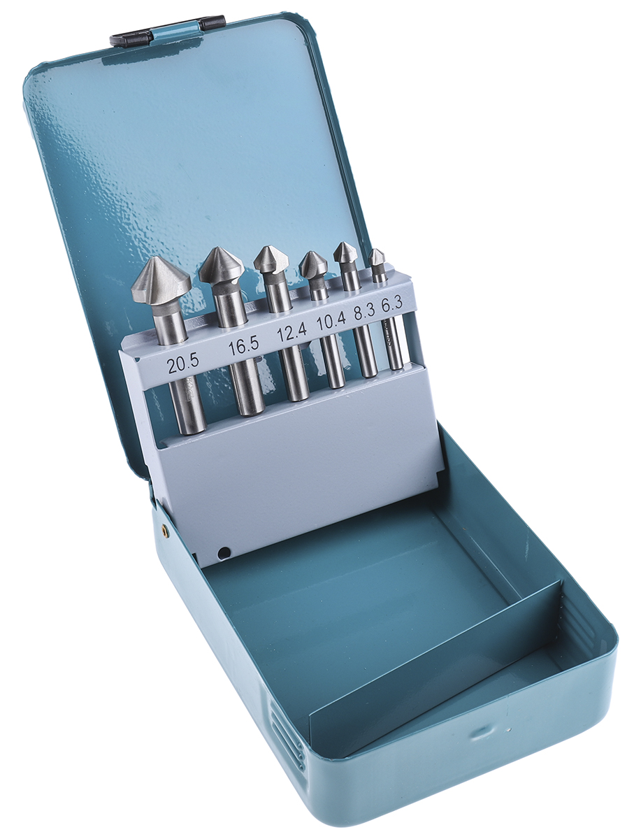 Makita Countersink Drill Bit Set, 6.3 mm, 8.3 mm, 10.4 mm, 12.4 mm, 16.5 mm, 20.5 mm Head, 90°, 6 Piece(s)