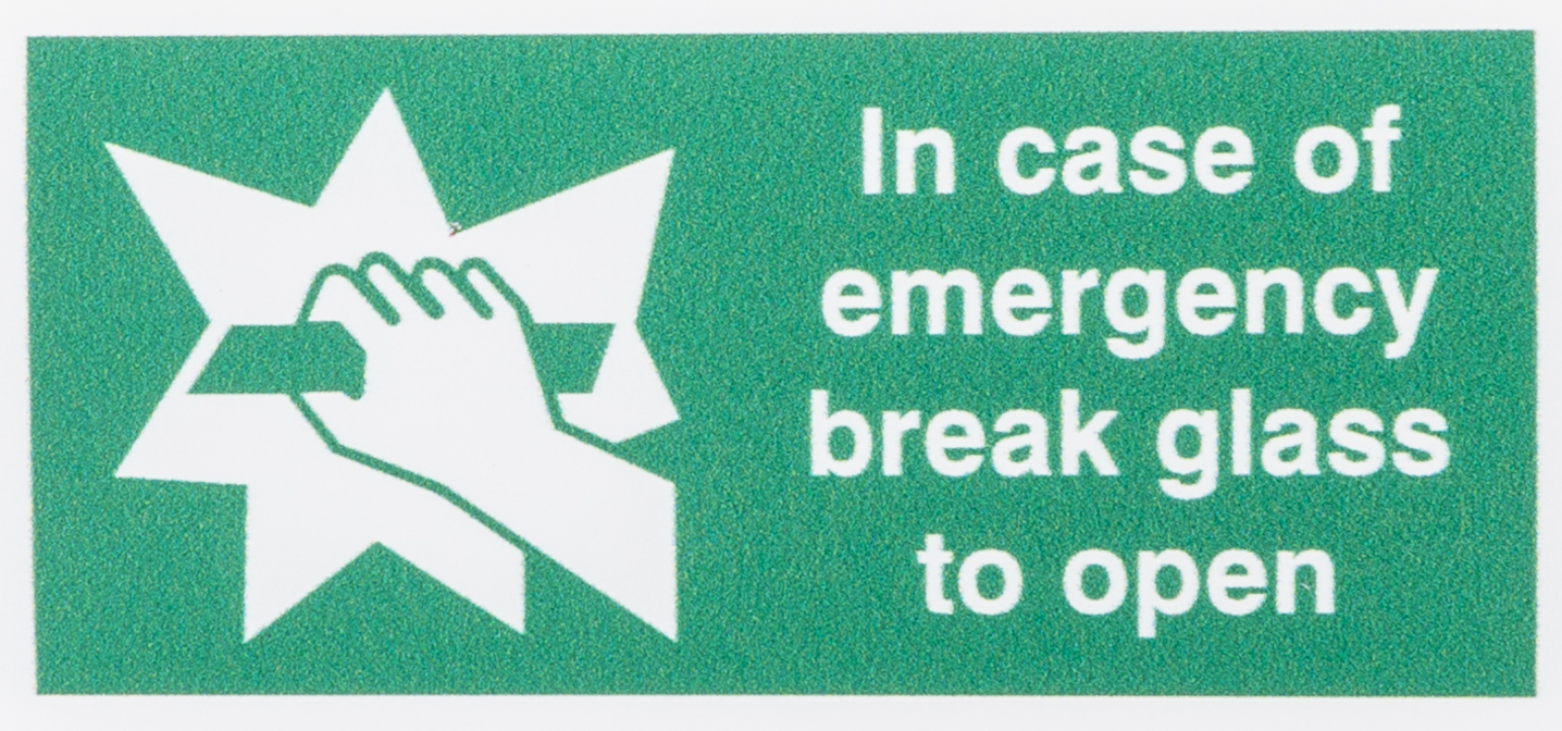 RS PRO Vinyl Polyester Sign In Case Of Emergency Break Sign With English Text