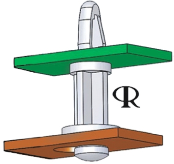 KSLBN 6 01, 9.5mm High Nylon PCB Support for 4mm PCB Hole, 5.8mm Base