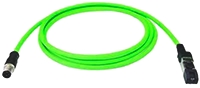 Telegartner, 1m Cat5, Green M12 to Male RJ45 Male Unshielded, Terminated PUR Sheath
