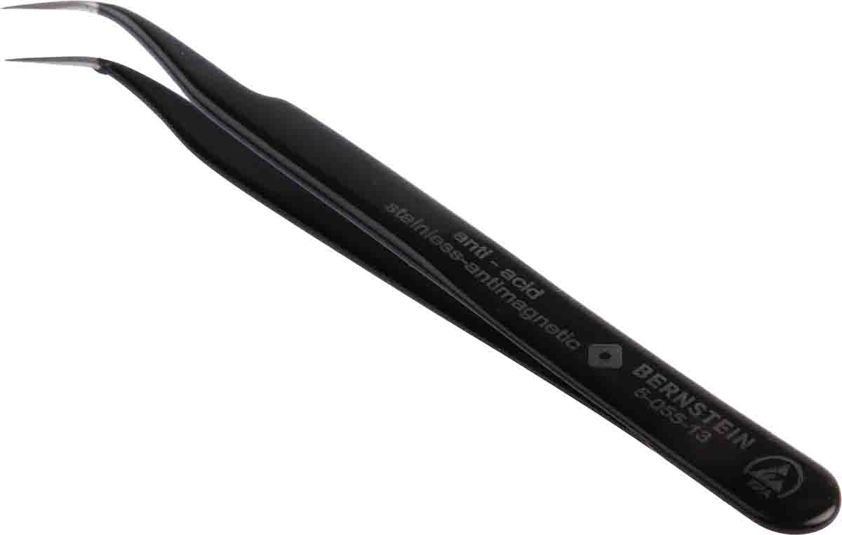 Bernstein 120 mm, Stainless Steel, Sickle, ESD Tweezers