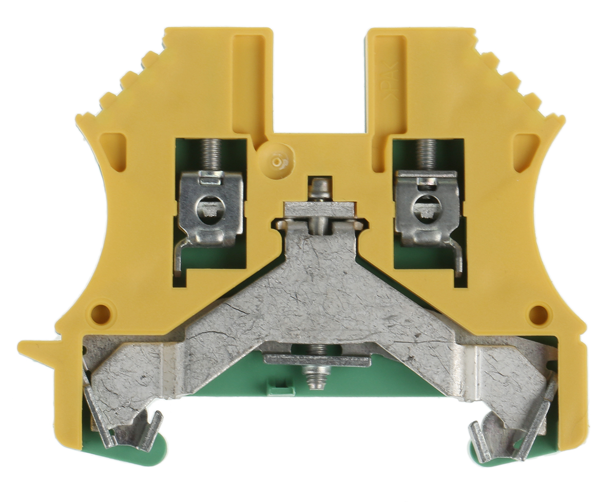 Weidmuller 2-Way WPE 2.5 Earth Terminal Block, 30 → 12 AWG Wire, Screw Down, Wemid Housing, ATEX