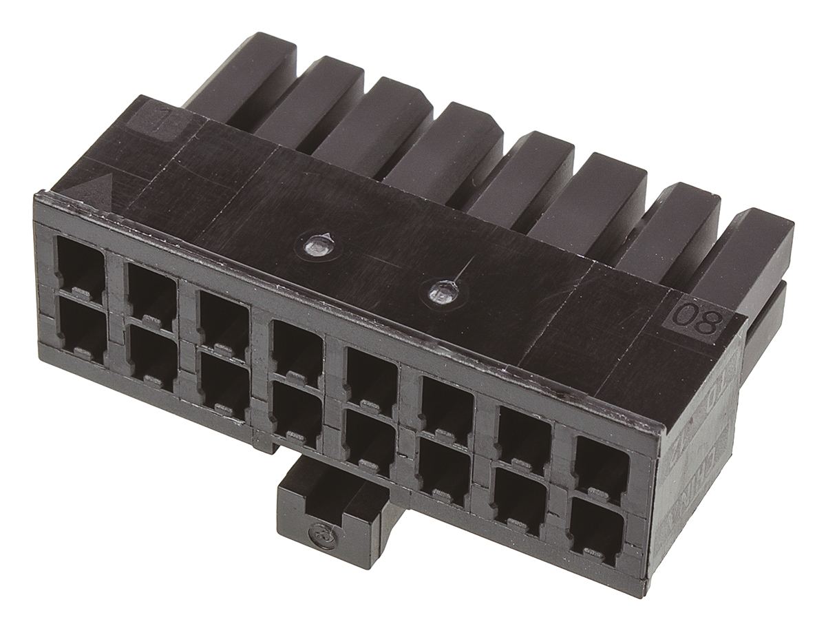 TE Connectivity, Micro MATE-N-LOK Female Connector Housing, 3mm Pitch, 16 Way, 2 Row