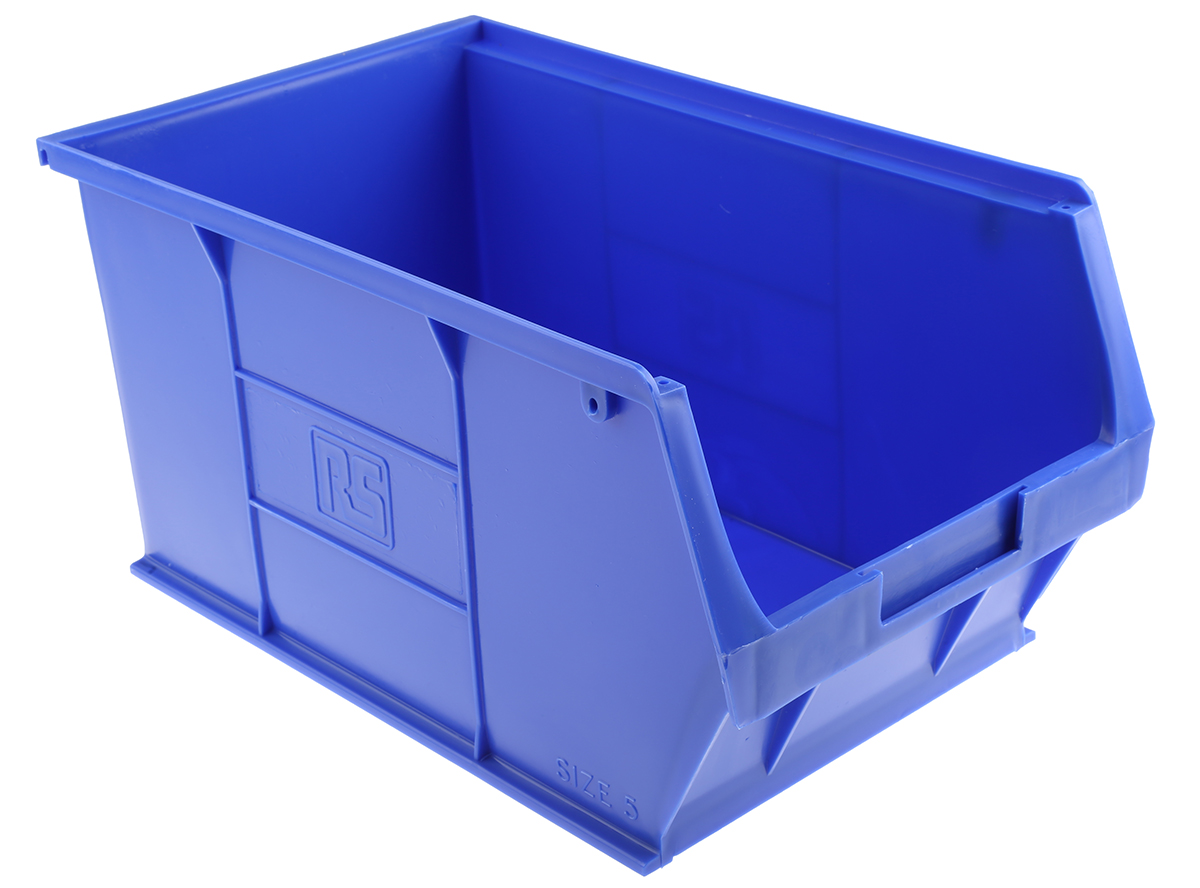 RS PRO PP Storage Bin, 350mm x 205mm x 181mm, Blue