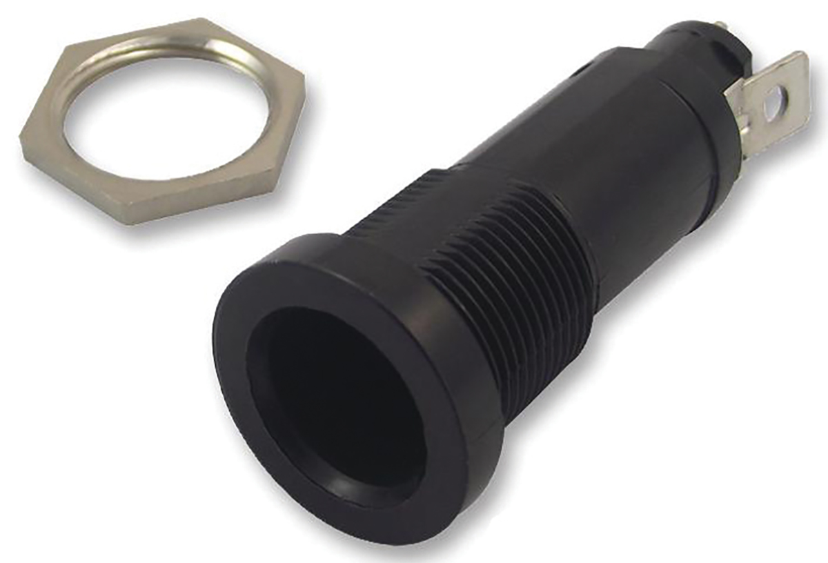 Schurter 10A Panel Mount Fuse Holder for 6.3 x 32, 5 x 20mm Fuse, 1P, 500V ac